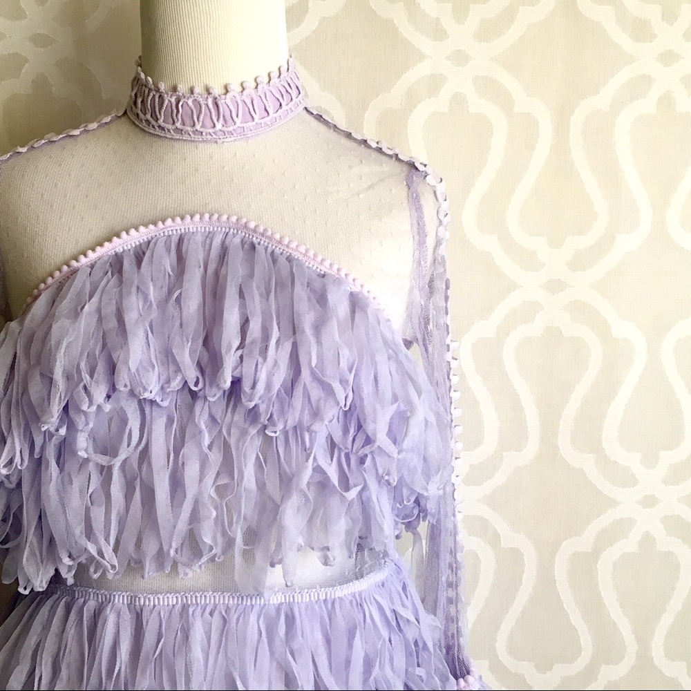 *LAST ONE XS* Festival Fringe Lavender Tulle Top - Picture 2 of 8